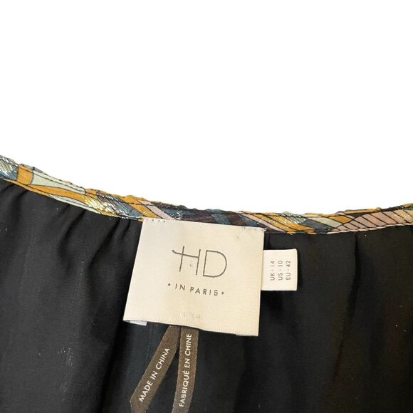 Anthropologie HD In Paris Peacock Prisma Kimono Blouse‎ Top 10 Metallic Boho - Picture 5 of 6